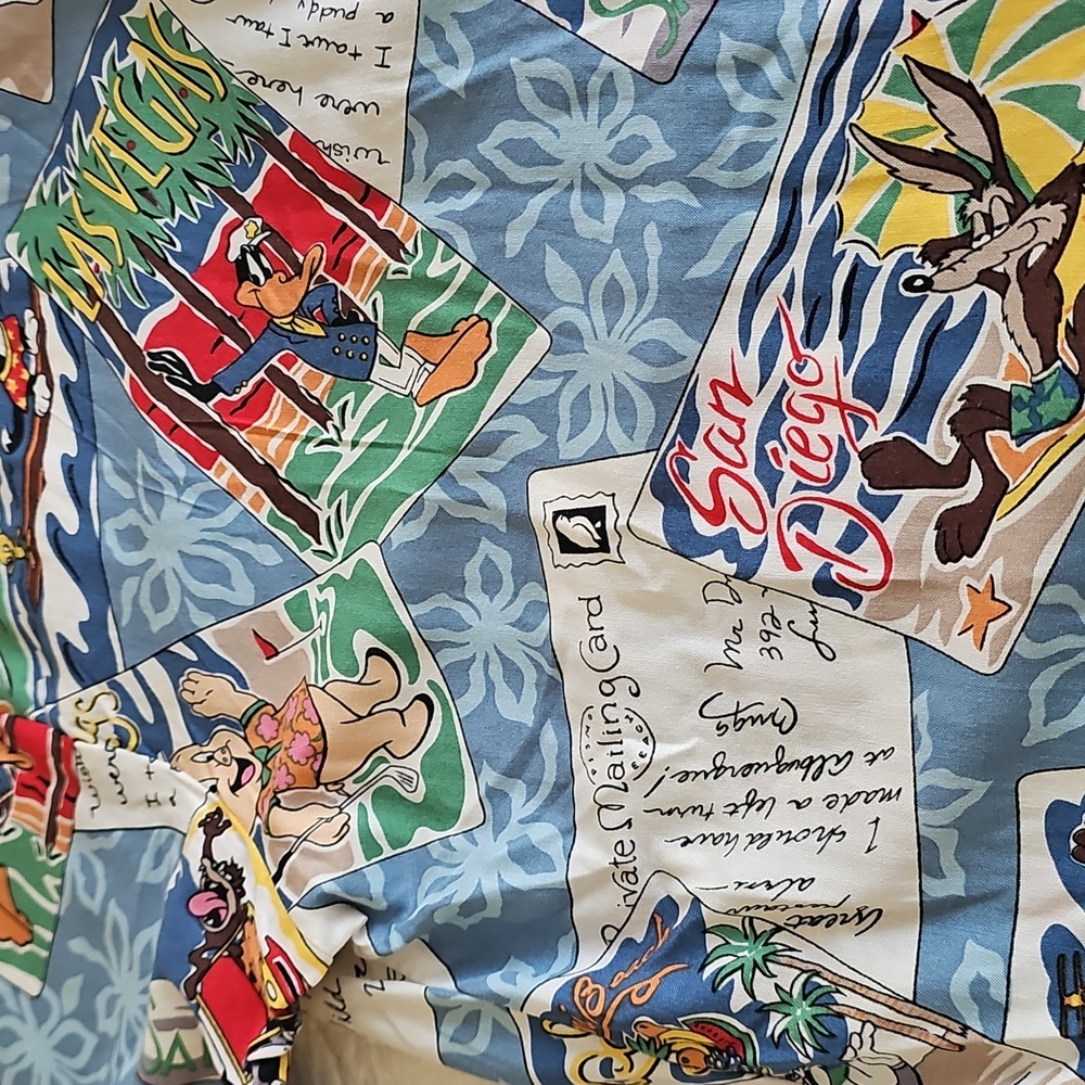 🌈HP🌈Reyn Spooner Hawaian Warner Bros. Vintage Shirt Large - Picture 7 of 16
